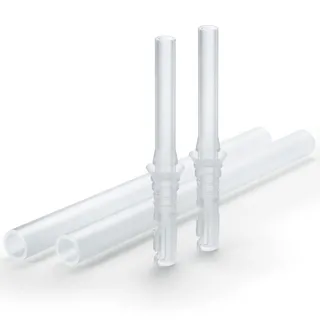 NUK Action Cup Ersatztrinkhalm aus weichem Silikon auslaufsicher, BPA-frei, 2er Pack, transparent