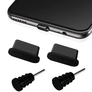 4-teilige USB-C Staubplatte, Schutzabdeckungen für Smartphones, ideale Ergänzung für Samsung Galaxy S24, S24+, S23, S23+, S22, S22+, S21 FE, S21+ Ultra 5G, S20, A55, A15, A54, A14, A53, A23, A13, A04s