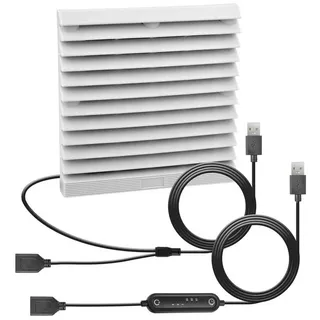 euroharry Kombigerät Luftreiniger, Ventilator und Heizlüfter USB 120mm Lüftungsventilator, Timer 6 Geschwindigkeitsstufen