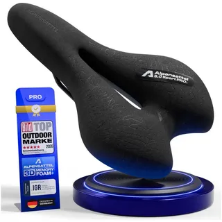 Alpensattel Fahrradsattel Alpensattel 3.0 in 3 Ausführungen wählbar (1-tlg), Ergonomisch, mit Aussparung und Memory Foam für Damen und Herren Sport PRO