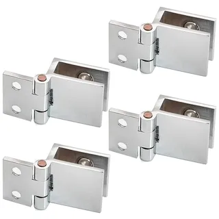behone 4 Stück Clip Scharnier, Möbelscharnier Für Glastüren Clip, Glas Scharnier Schranktür Glastürband Einfache Installation Langlebig Glashalterung für Vitrinen, Glastüren für Vitrinen