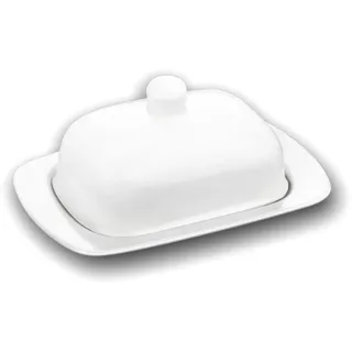 wilmax england Wilmax Butterdose Keramik - Porzellan Weiß Elegant - Für alle Geschirre - Für den Alltag -Für Partys - Zum Servieren und Aufbewahren von Butter - Kratzfest Spülmaschinenfest