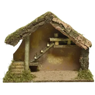 Kaemingk Dekofigur Krippe Holz 39 x 28 cm natur