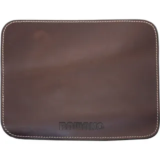 BAWAKO Hochwertiges Mauspad aus echtem Leder rutschfeste Mousepad 21×16 cm, Klein Mauspad für latop Desktop Leather Pad Gaming Arbeit (Dunkelbraun, M)