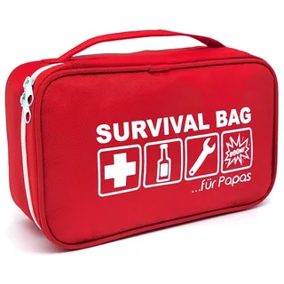HAPPY DIKDIK Survival Bag für Papas - Lustiges Papa Geschenk für werdende Väter - Originelles Babypinkeln Geschenk zur Geburt oder zum Vatertag - ohne Inhalt