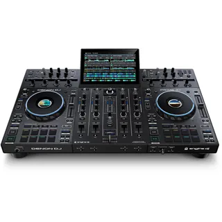 Denon DJ PRIME 4+ Standalone DJ-Controller mit Stem-Trennung auf 4 Decks, WLAN-Streaming, Drop Sampler Mixer, 10.1" Touchscreen, Beleuchtungssteuerung