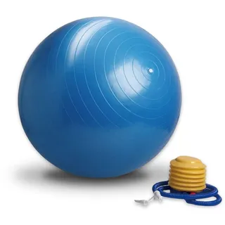 Sun & Sia - Gymnastikball Größe M 65 cm in Blau - Fitnessball inkl. Pumpe - Strapazierfähiger und vielseitig verwendbarer Pezziball - Gym Ball für Pilates, Yoga und Schwangerschaft - 55 cm Durchmesser