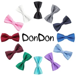 DonDon Kinderfliege Kinder Jungen Fliege 9 x 4,5 cm (Packung, 1-St) bereits gebunden, verstellbar, mit glänzenden Punkten rot