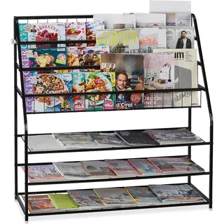 Relaxdays Zeitschriftenregal aus Metall Schwarz