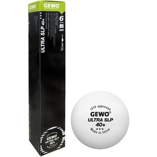 GEWO ULTRA SLP Tischtennisbälle - 3 Sterne Tischtennis-Ball aus Plastik 40+ ohne Naht - ITTF-zertifizierte Wettkampf Bälle - 6 hochwertige Profi-Tischtennisbälle weiß, 40+mm Durchmesser