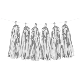 Partydeco Girlande Quasten Silber | 12Stk./200cm