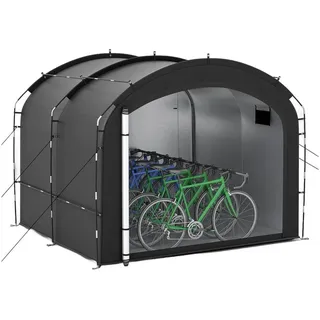 COSTWAY Auto-Faltgarage, Fahrradgarage mit Reißverschlusstür, 254x215x192cm schwarz 215 cm x 254 cm x 192 cm