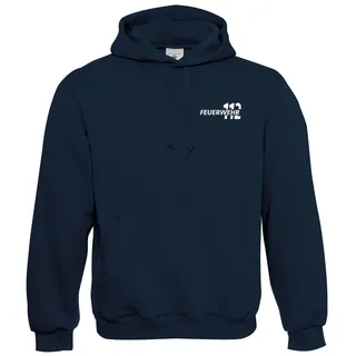 Social Netwear Feuerwehr Hoodie Unisex personalisiert Kapuzenpullover mit Ortsname Druck auf Brust und Rücken Geschenkidee für Feuerwehr Männer Frauen Fans Jubiläum - XL