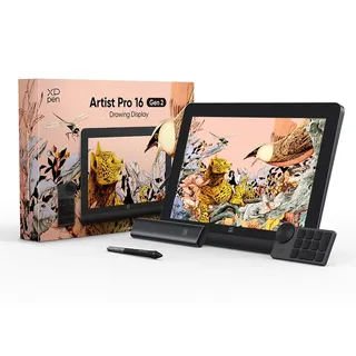 XPPen Artist PRO 16 Gen.2 Grafikdisplay 16 Zoll Pen Display mit X3 Pro Stift und Schnellfernbedienung, 99% sRGB Grafiktablett