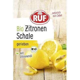 RUF Bio Zitronen Schale, gefriergetrocknete Zitronenschale mit Zitronenöl, Alternative zum frischen Zitronen-Abrieb, zum Aromatisieren von Gebäck und Desserts