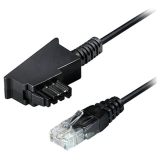 Maxtrack Telefon (analog) Anschlusskabel [1x TAE-F-Stecker - 1x LAN (10/100 MBit/s)] 3.0 m Schwarz