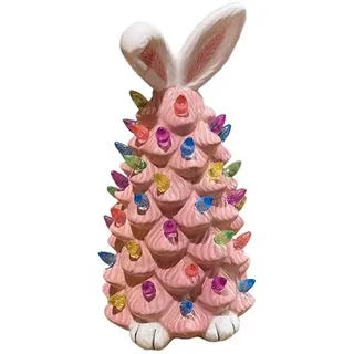 FIYSON Leuchtender Osterhase Gartendeko,15cm, Frühlings Osterwichtel Hase mit Farbe LED Leuchten, Osterhase Deko Für Outdoor Garten Fenster Tisch, für Oster Geschenke Kinder Weihnachtsdeko (Stil 1)