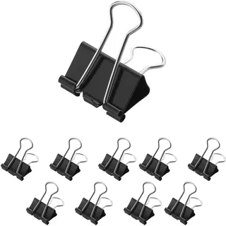 Westcott Foldback Klammern 25mm Schwarz 12 Stück | 12er Pack Metall Klammern für Dokumente | stabile wiederverwendbare Papierklammern | 25mm Klemmen für Büro und Haushalt | E-10702 00