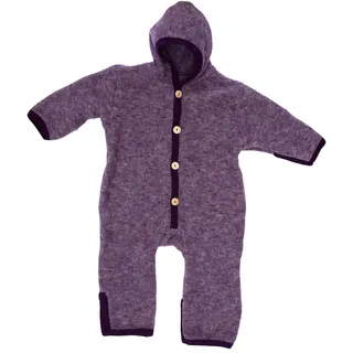 Cosilana, NEU Baby Fleece Overall mit Umschlag, 60% Schurwolle (kbT), 40% Baumwolle (KBA) (74/80, Lila-Melange) - 74-80