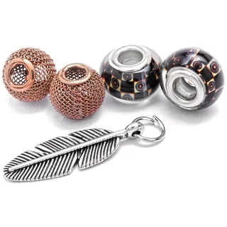 Folia Anhänger Set Charms Feather (5-tlg), 5tlg