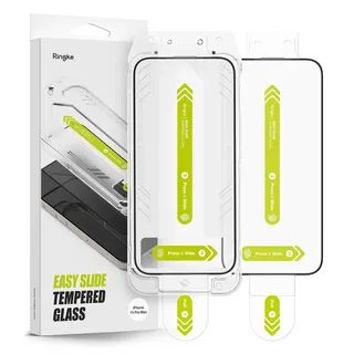 Ringke für iPhone 15 Pro Max Panzerglas [Easy Slide] | Easy Slide Tempered Glass [2 Pack] | HD-Klar Kratzfeste 9H Hartglas-Schutzfolie mit Montageset