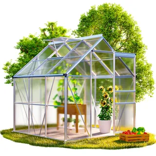 Gardebruk Gewächshaus Aluminium Grau ESG 3 mm 3,6 m2
