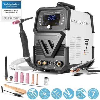 STAHLWERK Schweißgerät AC/DC WIG 200 Puls Pro Digital Spot 200 A,