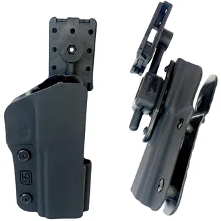 Kydex Waffen Holster Halfter 3D mit Multi Lok Gürtel Clip für S&W Revolver Walther Sig Sauer CZ Pistolen PDP Steel Frame SIG X5 P320 (PDP 4 ́ ́ Steel Frame 3D)
