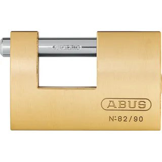 ABUS Messing-Vorhängeschloss 82/90 - Monoblock-Hangschloss für Rollgitter, Automaten, Container u. v. m. - Verriegelungsbolzen aus gehärtetem Stahl - ABUS-Sicherheitslevel 7