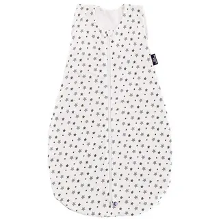 Träumeland S0300302 Sommerschlafsack LIEBMICH aus Tencel, Design weiß mit grauen Sternen, Größe 60 cm, mehrfarbig