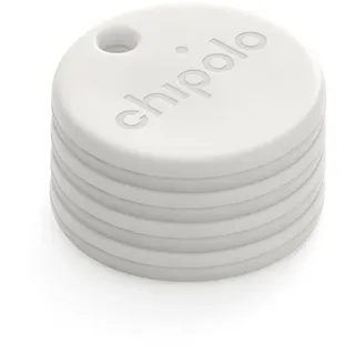 Chipolo ONE Point - 4 Pack - Schlüsselfinder, Bluetooth Tracker für Schlüssel, Tasche - Funktioniert mit Mein Gerät Finden von Google-App (nur für Android) (Schmutzig Weiß)