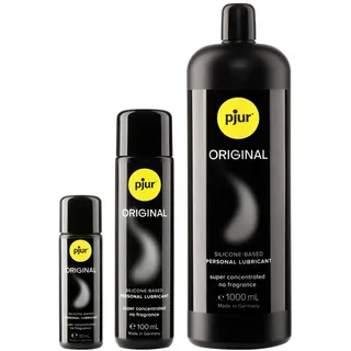 pjur ORIGINAL BigPack - Langanhaltendes, extra-samtiges Silikon-Gleitgel und Massageöl für mehr Genuss - kompatibel mit Latexkondomen - ohne Aroma, Parfüm oder Konservierungsmittel (1.230ml)