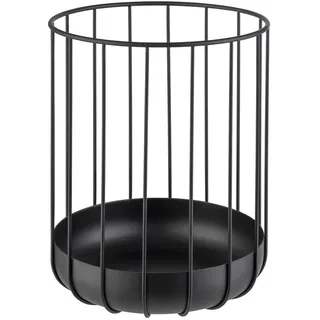 APS „URBAN“ runder Metallgitter Korb, stabiler Gitterkorb, Ø 22,5 cm x H: 28 cm, Brotkorb, Obstkorb, Gemüsekorb, schwarz