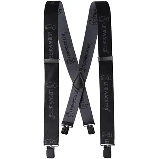 Leibwächter Hosenträger, X-Form, Extra Breit, Verstellbar, Nylon-Spandex, Mit Nickelfreien Metallclips und Kunstleder-Verbindungsstück - Extra breit