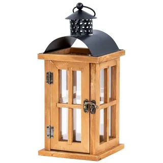 levandeo Laterne H29cm Holz Braun