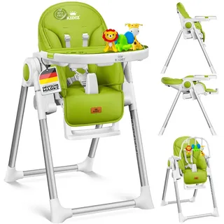 Kidiz KIDIZ® 3in1 Hochstuhl Kinderhochstuhl inkl. Spielbügel Babyliege Kombihochstuhl Babyhochsitz ,7 höhenverstellbar Verstellbare Rückenlehne mitwachsend ab 0 Monate bis 6 Jahre Babystuhl