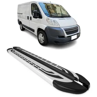 OMAC Kfz-Schmutzfänger Seitenschweller für Fiat Ducato Citroen Jumper 2006-2025 L1, 2-tlg., Rutschfest, Haltbar, Aerodynamik grau|silberfarben