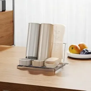 Flaschenhalter für sodastream aus 304 Edelstahl, Faltbar Flaschenständer zum Abtropfen, Flaschenabtropfgestell Spülmaschinenfest, küchen Organizer für Babyflaschen und Trinkgläser Abwässerung