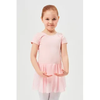 tanzmuster Chiffonkleid Ballettkleid Lucy mit kurzen Ärmeln zum Reinschlüpfen fürs Kinder Ballett rosa 164/170