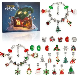 Schmuck-Adventskalender 2025, 22 Türchen zur Schmuckherstellung, DIY Weihnachts-Adventskalender Armbänder Set - ADVENTBRACE