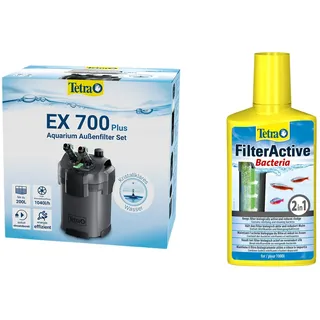 Tetra Aquarium Außenfilter EX 700 Plus - leistungsstarker Filter für Aquarien bis 200 L + Tetra FilterActive Bacteria, 250 ml