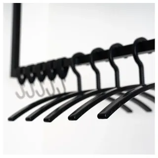 Home Deluxe Kleiderbügel Rack - Schwarz, 47 x 2 x 18 cm I Kleiderbügel-Set Garderobenhaken Kleideraufhänger (10er Set)