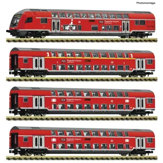 Fleischmann 881916 N 4er-Set Doppelstockwagen „FEX“ der DB-AG