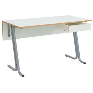 Lehrertisch swing mit Blende und abschließbarer Schublade - mit ABS-Kante