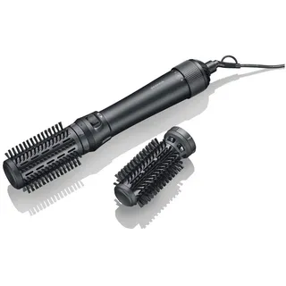 Severin Warmluftbürste rotierend,Stylingbürste,Keramik-Keratin-Beschichtung, Föhnbürste mit 2 Aufsätze (40mm und 50mm), Kaltluftfunktion, 1.000 W, schwarz, WL 0241
