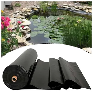HDPE Gummi Teichfolie 2.5x6m 4x4m 5x6m 6x8m 10x15m Flexible Teichplane 0.12mm Dichtungsfolie Undurchlässige Folie Brunnenmembran Für Kleine Teiche Koi Teiche Wassergärten Brunnen(Größe:8x9m(26x29.5ft)