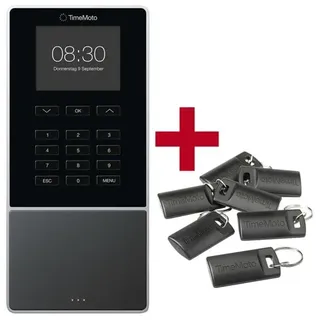 TimeMoto Zeiterfassungs-Komplettsystem »TM-616« inkl. RFID-Schlüsselanhänger »RF-110« rot, 9.95x21.5x4.43 cm
