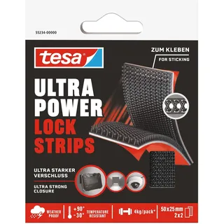 Tesa Klettband Ultra Power Lock 4 Stück 50 mm x 25 mm