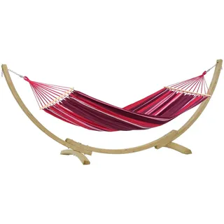 AMAZONAS Samba Set Hängematte mit Gestell 200 x 100 cm Rot