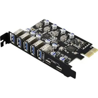 Renkforce RF-6613198 5+2 Port USB 3.2 Gen 1 Controllerkarte USB-A (USB 3.0), USB-C® (USB 3.2 Gen 1) PCIe x1